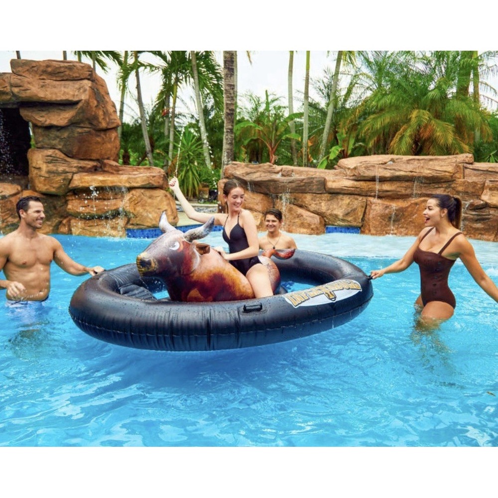 Inflatable Bull Pool Toy Adult Play Large Bull Ride Party MSRP 110 - Picture 6 of 8